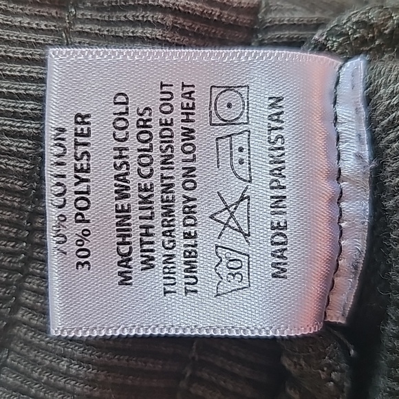 YOUNGLA Olive Green Drawstring Joggers Sweatpants Small Velcro Ankle Straps - Picture 8 of 8